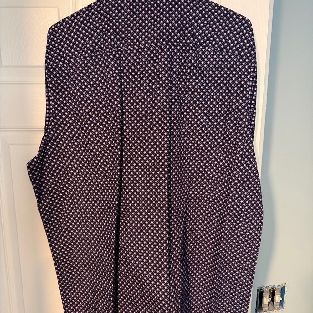 Tasso Elba Navy and Lavender Patterned Shirt - Picture 6 of 7